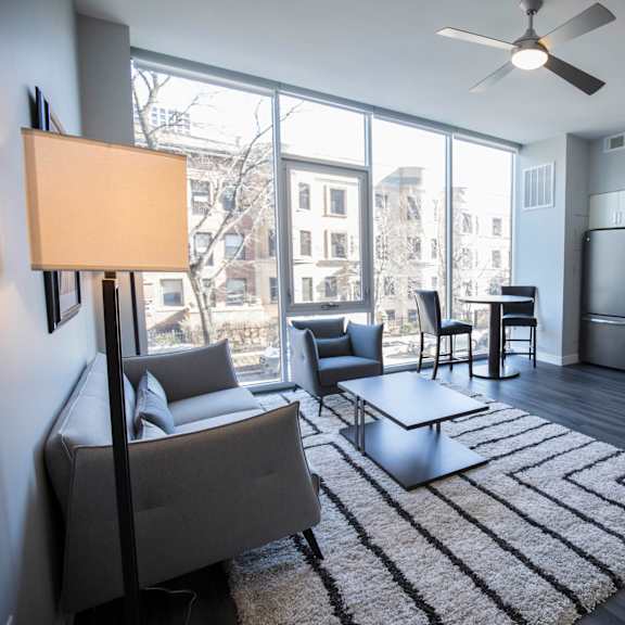 Unit Living Room at The Montrose in Illinois 60613