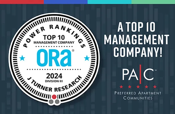 Preferred Apartment Communities recognized as a Top 10 Management Company in ORA Power Rankings 2024.