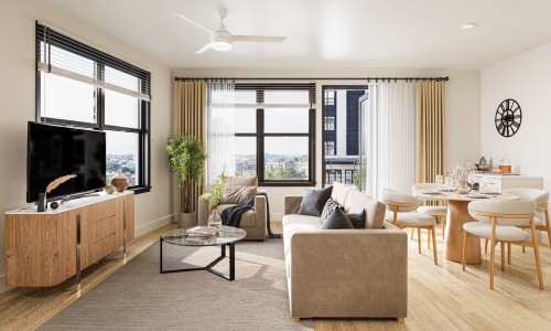 living room with couch chairs and tv