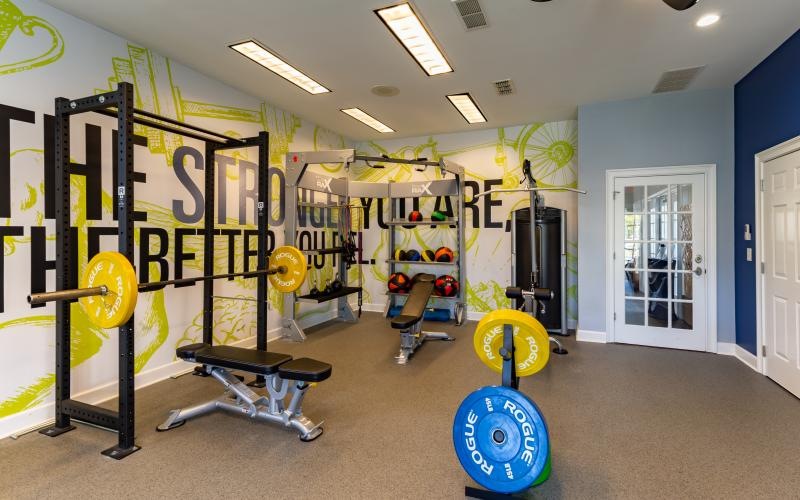 a gym with exercise equipment