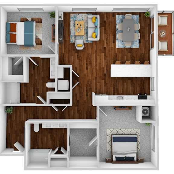 Thumbnail 1 of 2 the 1122 sqft floor plan with bedrooms and baths