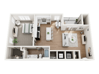 The Hickory 1 Bed 1 Bath at Forest Edge Apartments, Charlestown, 47111