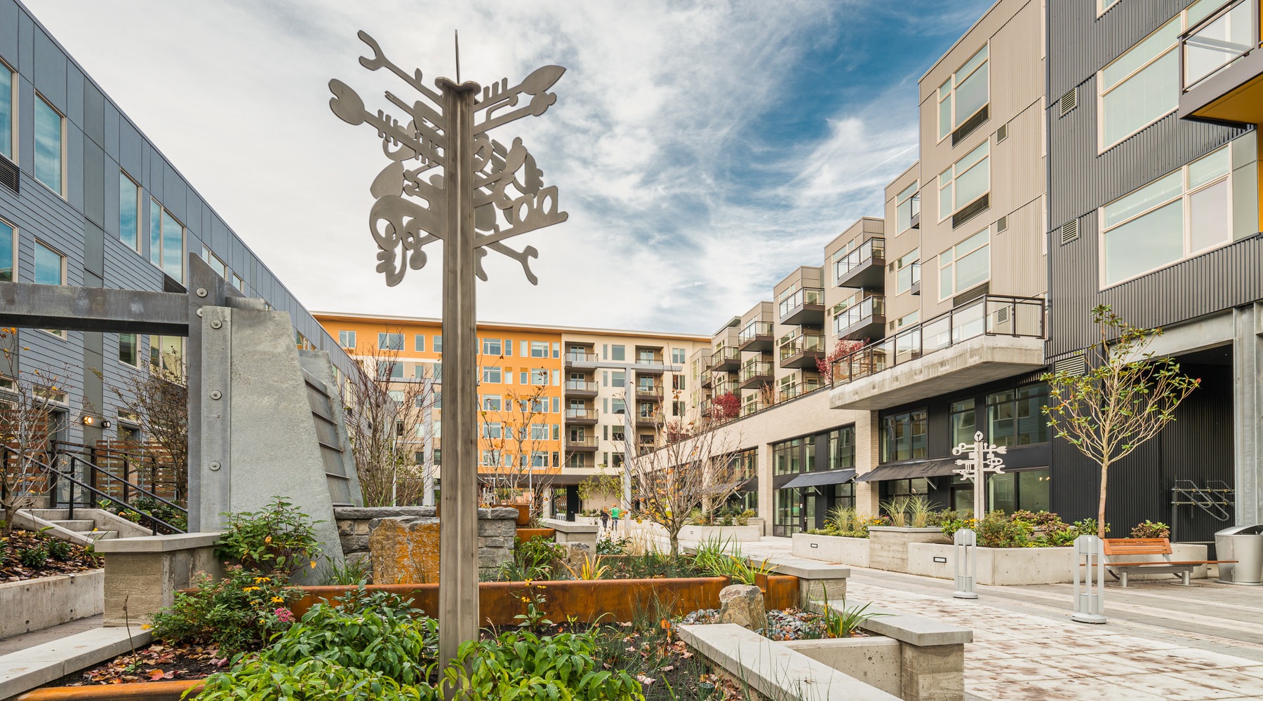 Rendering of the courtyard at Peloton