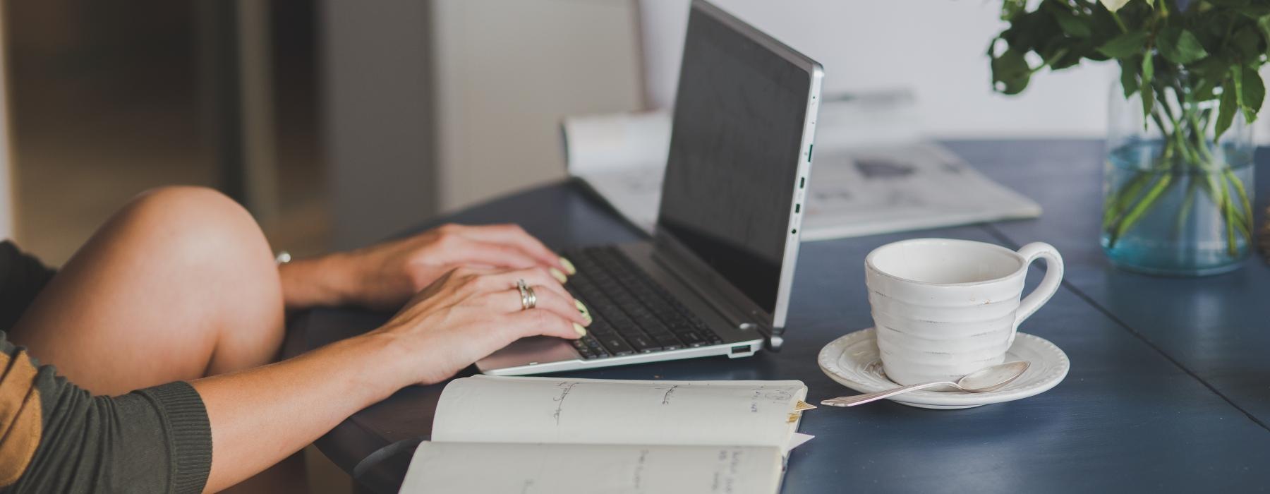 a person working on a laptop