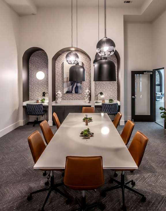 Long wooden table in conference room at The One at Millington, Millington, TN, 38053