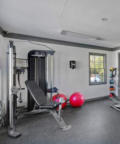 On-site fitness center at Vesta Creeks Run in North Charleston, South Carolina, 