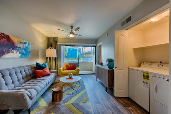 washer and dryer in unit at Element Deer Valley Apartments Phoenix, Arizona
