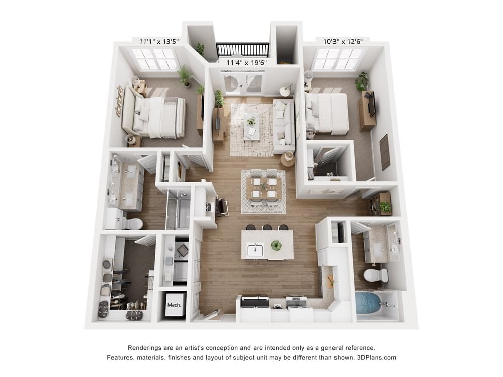 2 Bedroom floor plan