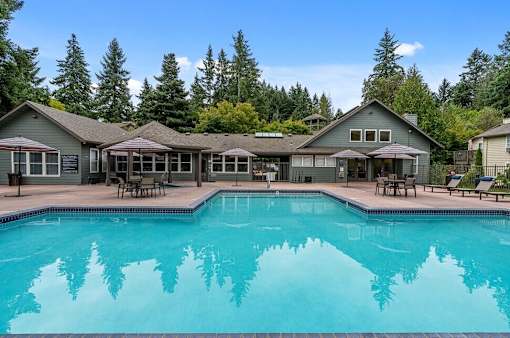 A large house with a pool in the backyard.