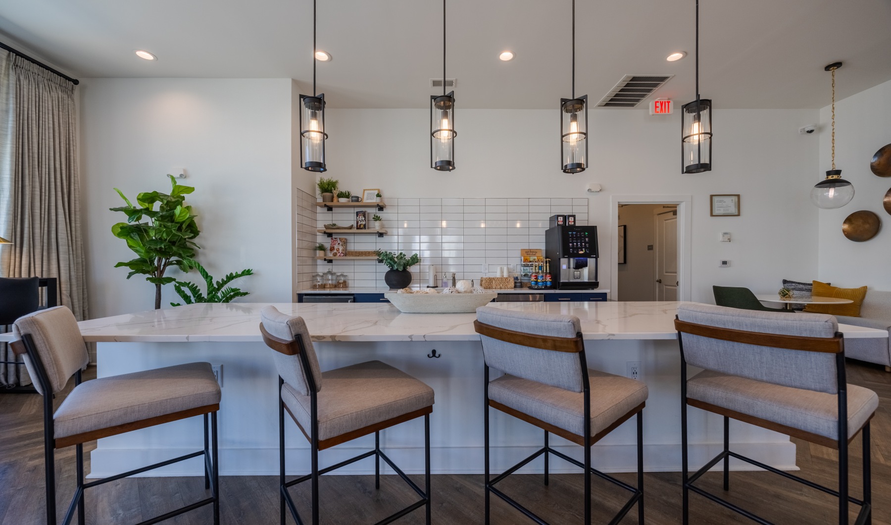 Stylish resident lounge and game room at Madison Wakefield apartments in Wake Forest NC 27587.