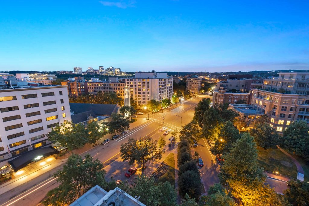 View of Washington, DC from the rooftop terrace