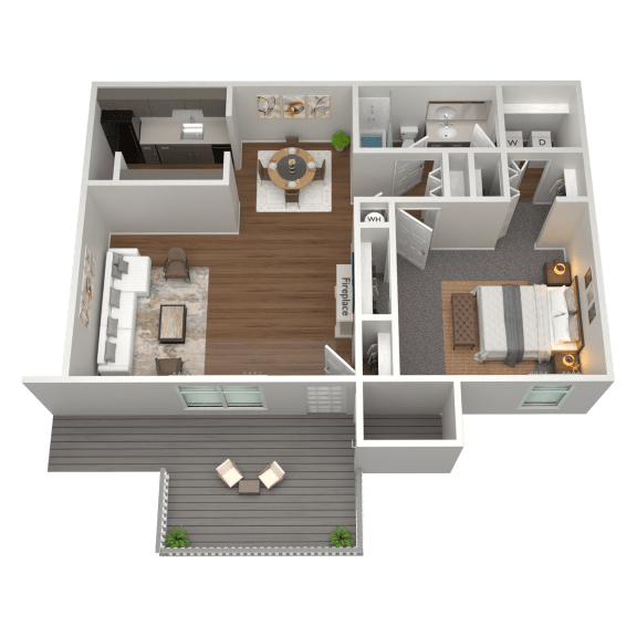 Floor Plan  1 Bed 1 Bath Floor Plan | 748 Sq. Ft. at The Annaline in Tennessee 37217