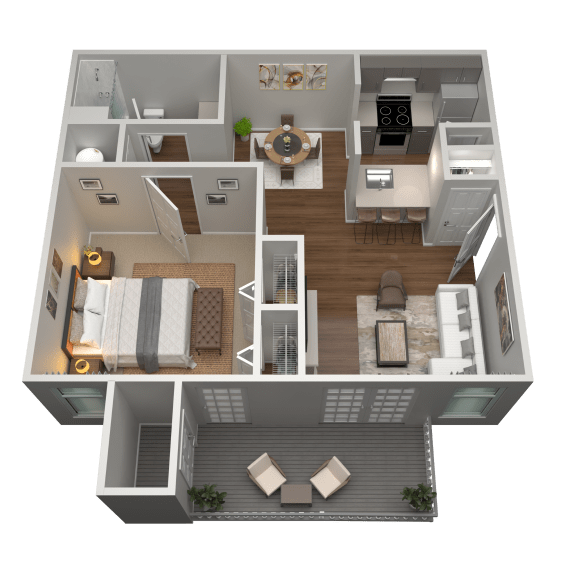 Floor Plan  1 Bed 1 Bath Floor Plan | 672 Sq. Ft. at The Annaline in Nashville, Tennessee 37217
