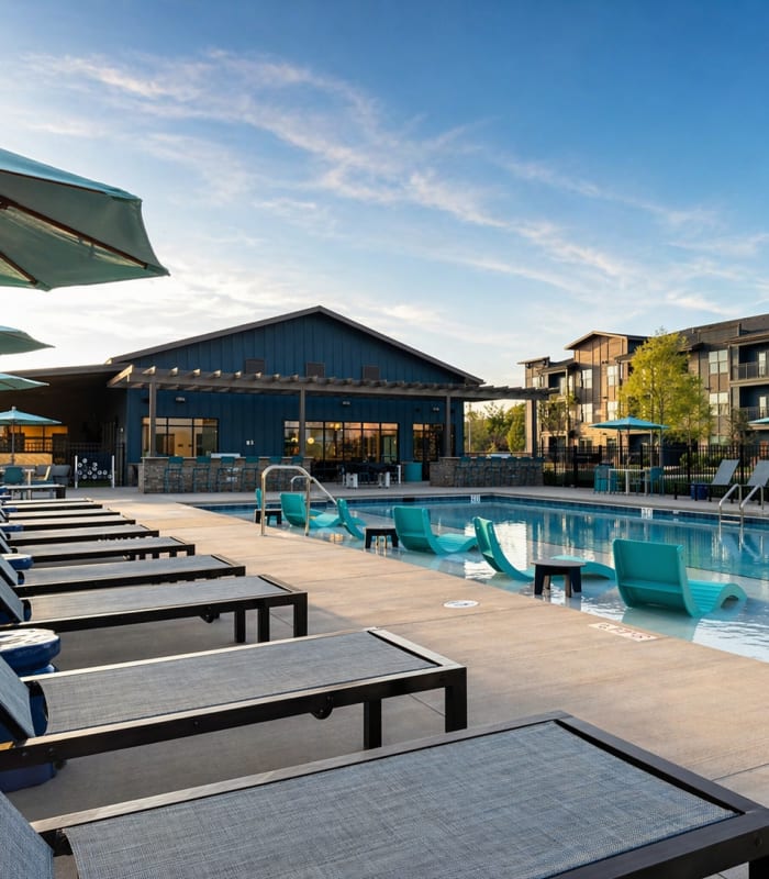 Resort-style pool at Cypress Point in Mooresville, North Carolina.