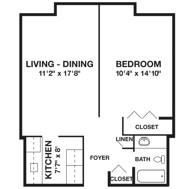 One Bedroom Floor Plan