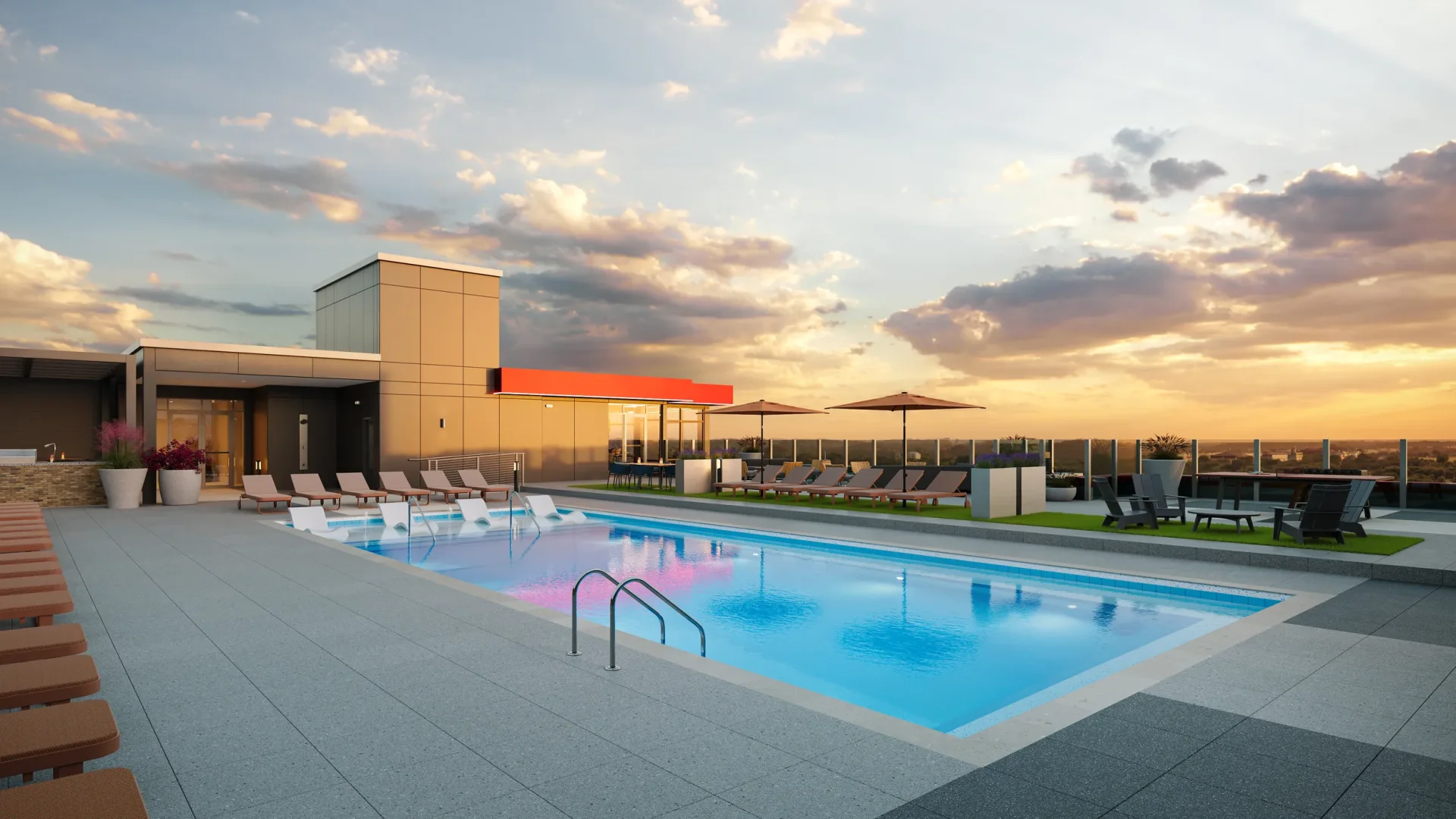 signature at varsity apartments rooftop resort style pool