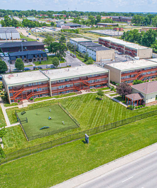Wide Field and Dog Park at Tiger Village in Columbia, Missouri