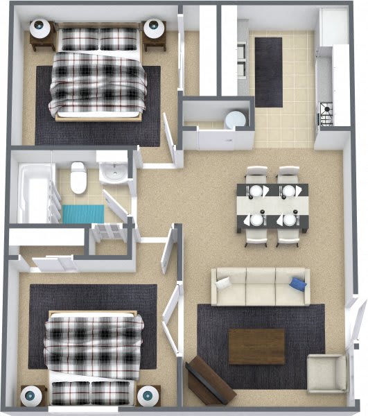 two bedroom floor plan