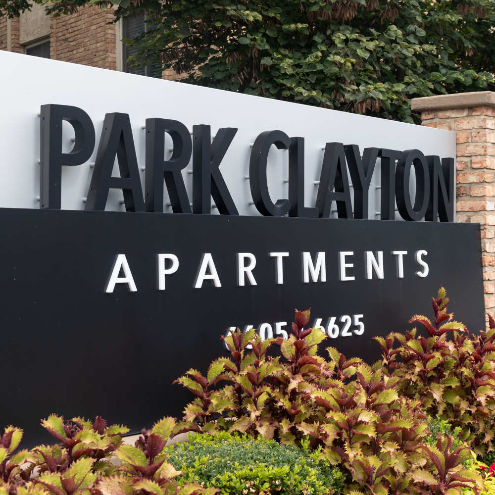 Property signage at Park Clayton Apartments in Saint Louis,Missouri