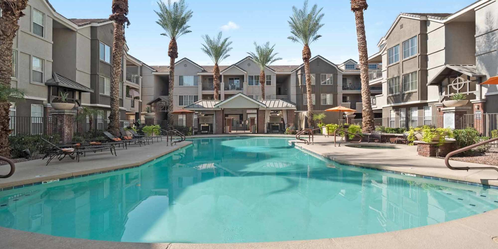 View of community pool at Citi on Camelback in Phoenix, Arizona