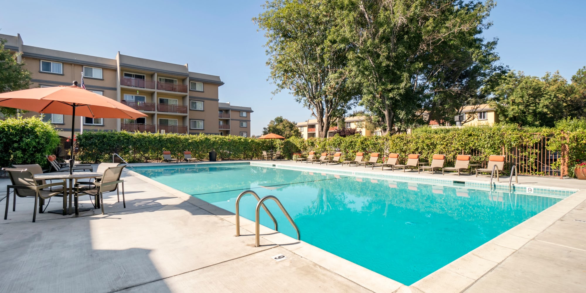 Swimming pool area at Waterstone Fremont in Fremont, California