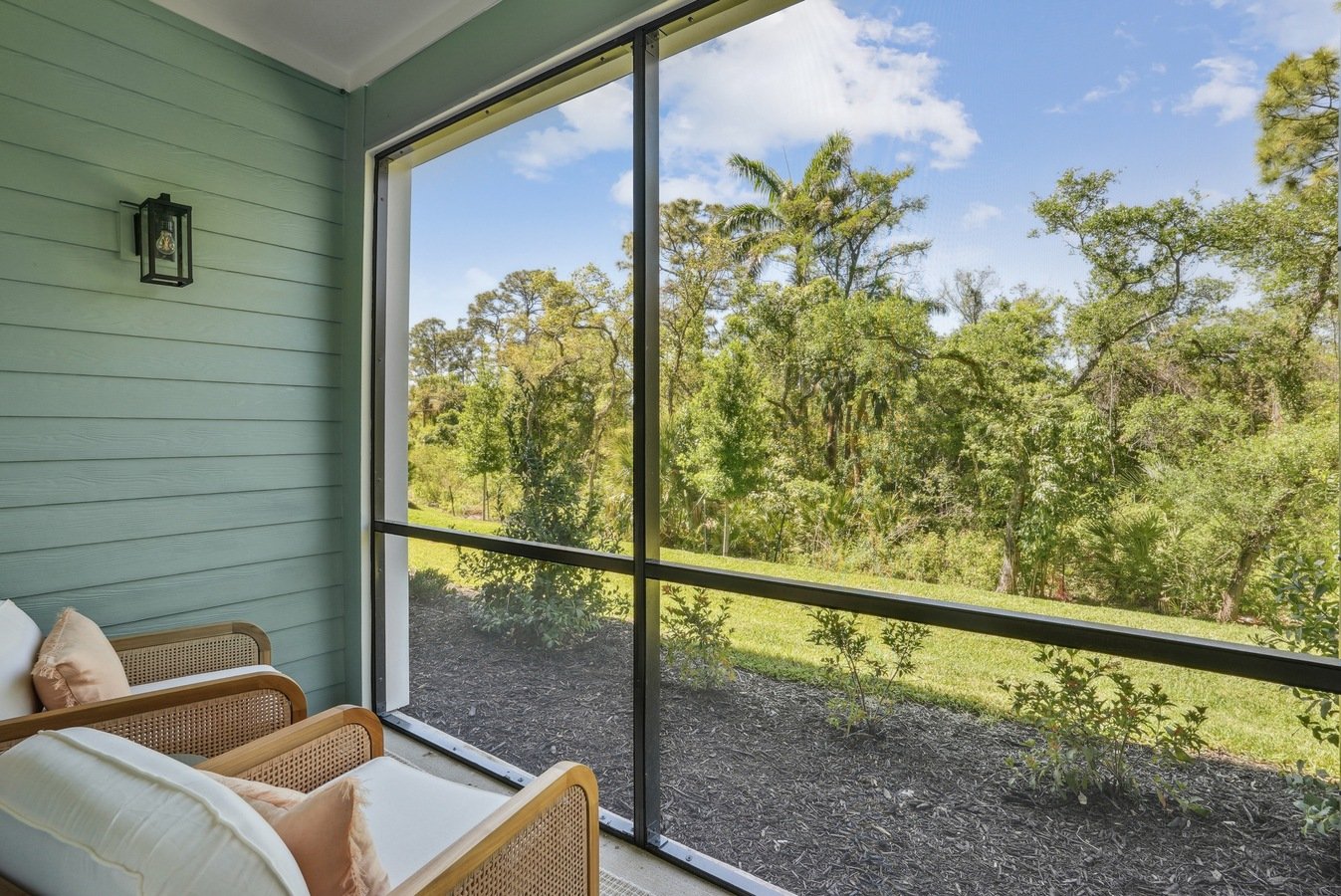 Fresh air, zero bugs. The screened-in balcony is your front-row seat to Florida's lush greenery all summer long. #solaycapecoral #capecoral #capecoral...