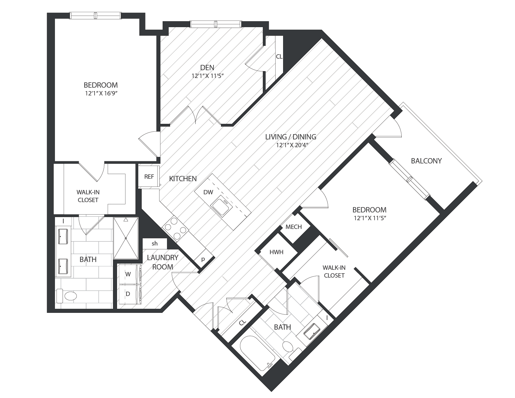 floor plan image of apartment 1430