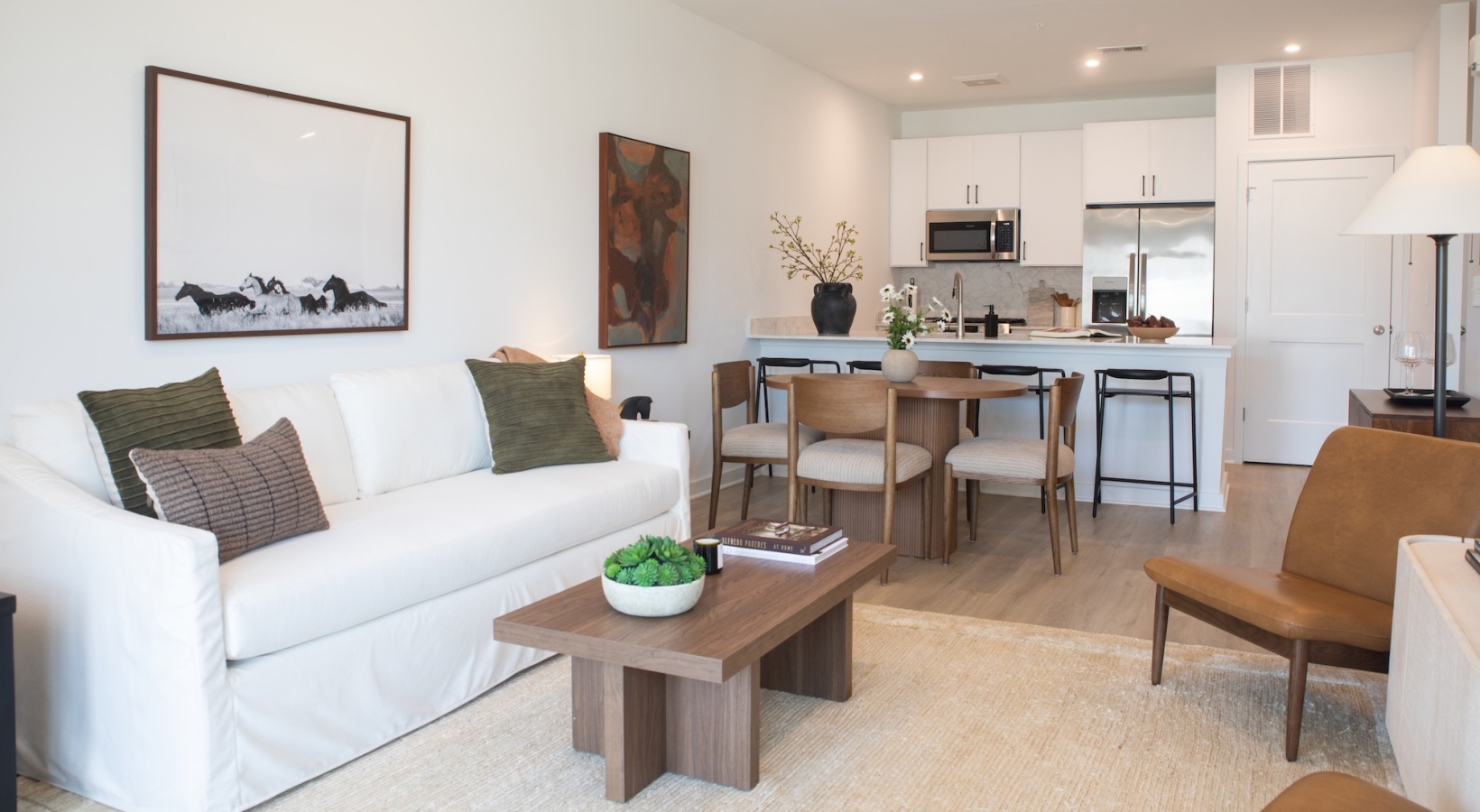 Open space living area with natural lighting
