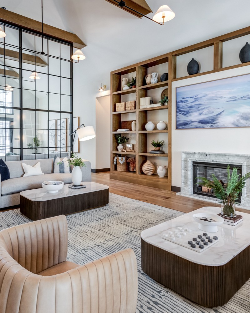 A 3D image of the S1 floorplan, a 555 squarefoot, 0 bed / 1 bath unit