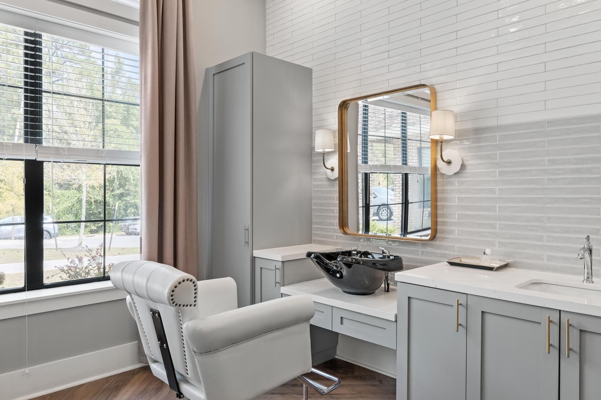 The Preserve at Meridiansalon and spa with pretty white chairs and finishes