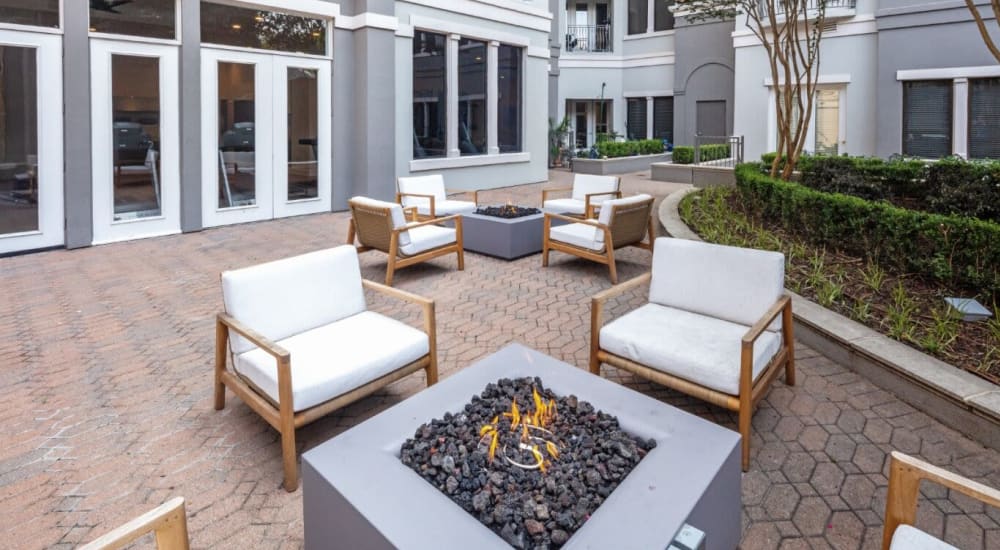 Fire place area at Rienzi At Turtle Creek in Dallas, Texas