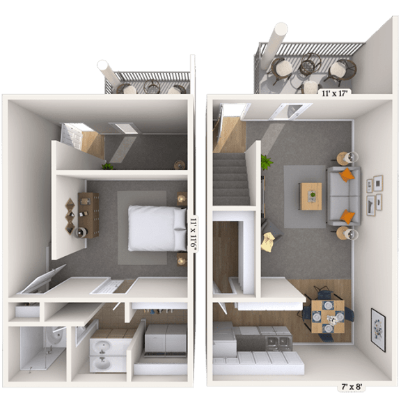 Marsh Cove Apartments in Savannah Georgia photo of one bedroom floorplan