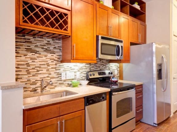 Mosaic Tile Backsplash at St. Marys Square Apartments, Raleigh, NC, 27605