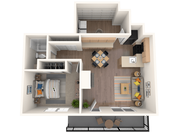 a 1 bedroom floor plan of a 2100 sqft apartment