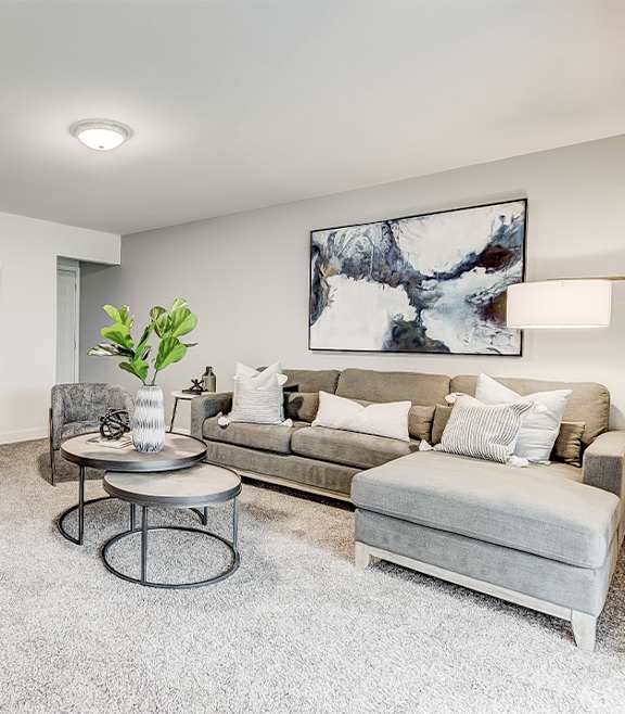 Modern Living Room at Kenilworth at Perring Park Apartments, Maryland, 21234