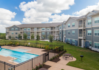 The Villages at Ben White gated pool area