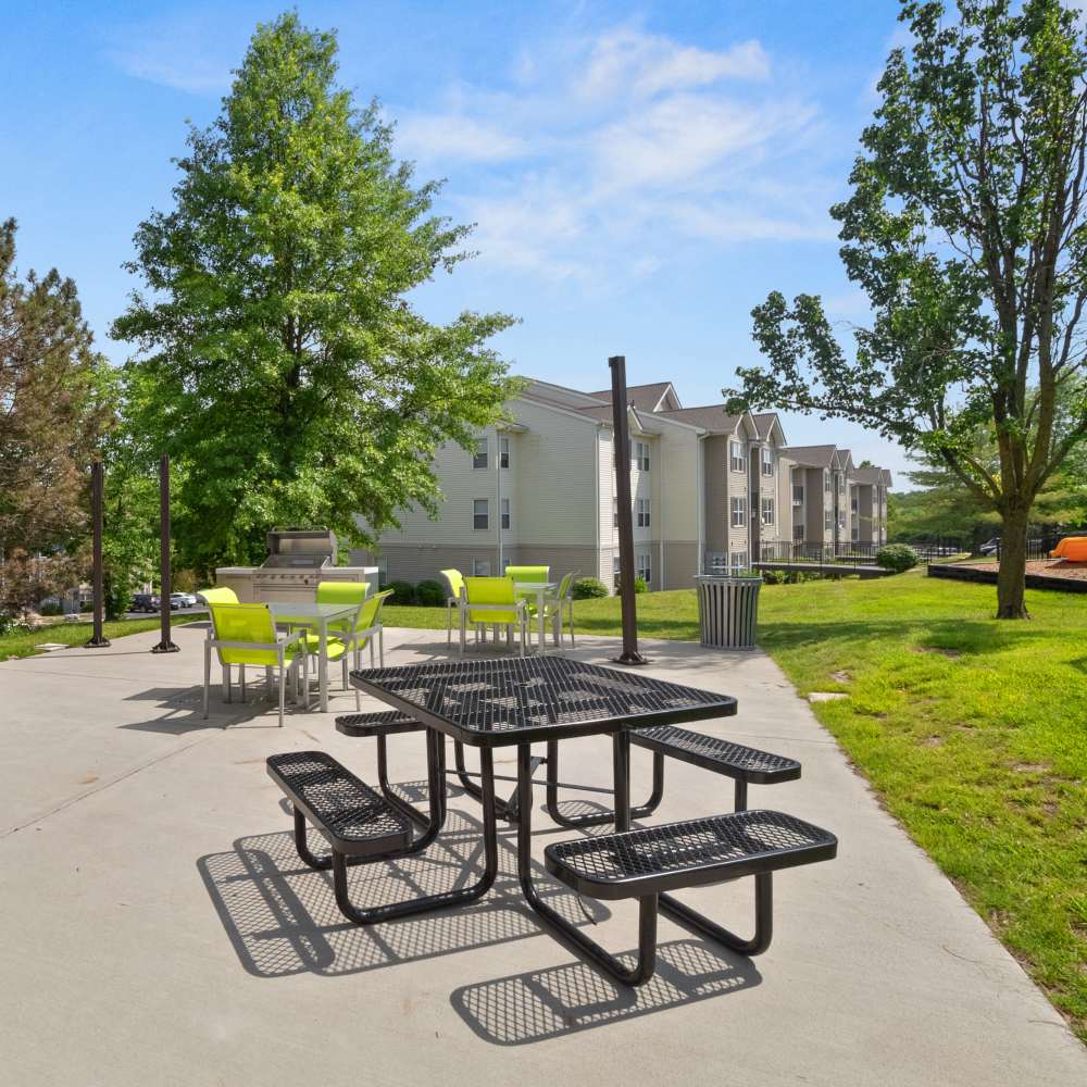 Picnic grilling area at Vida Apartments in St. Charles, Missouri