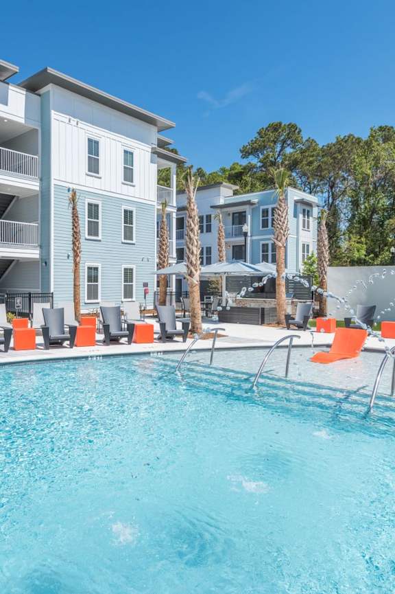 Pool Side Relaxing Area at The Six, South Carolina