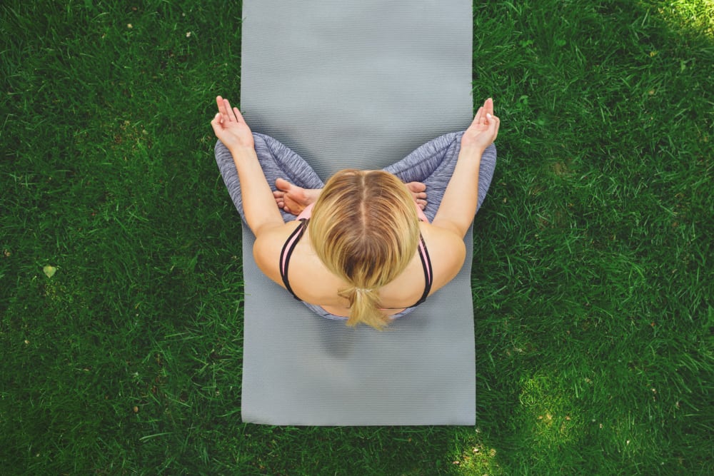 Resident doing yoga at The Armory in Bethlehem, Pennsylvania
