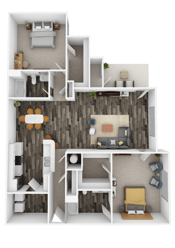St. Ives Crossing Apartments in Stockbridge, GA photo of a 2 Bed - 2 Bath, 1204 sq ft floorplan