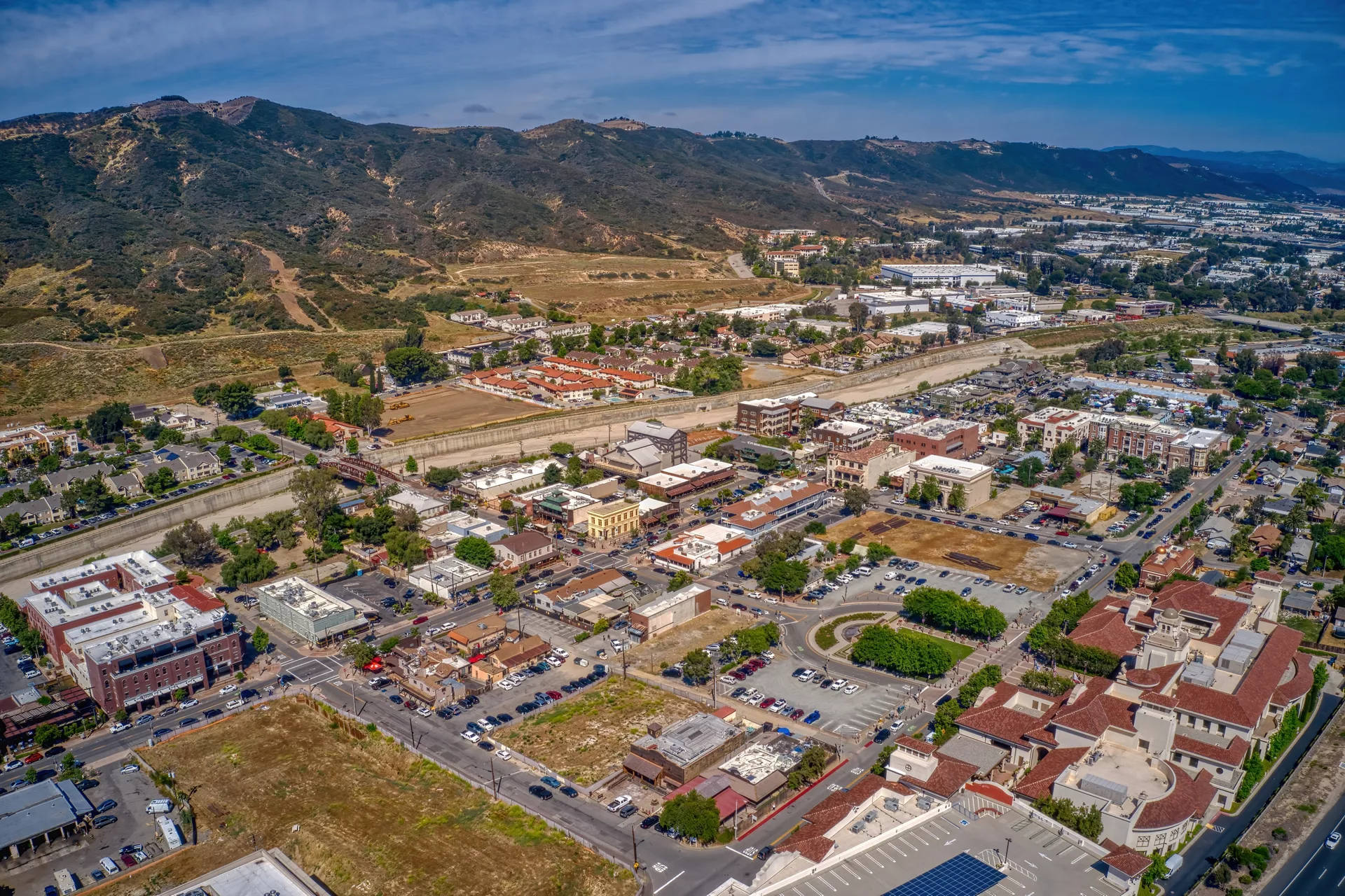 Aerial View of Downtown Temecula, California