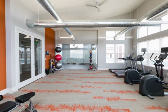fitness center at Ridge at Thornton Station Apartments, Thornton, 80229