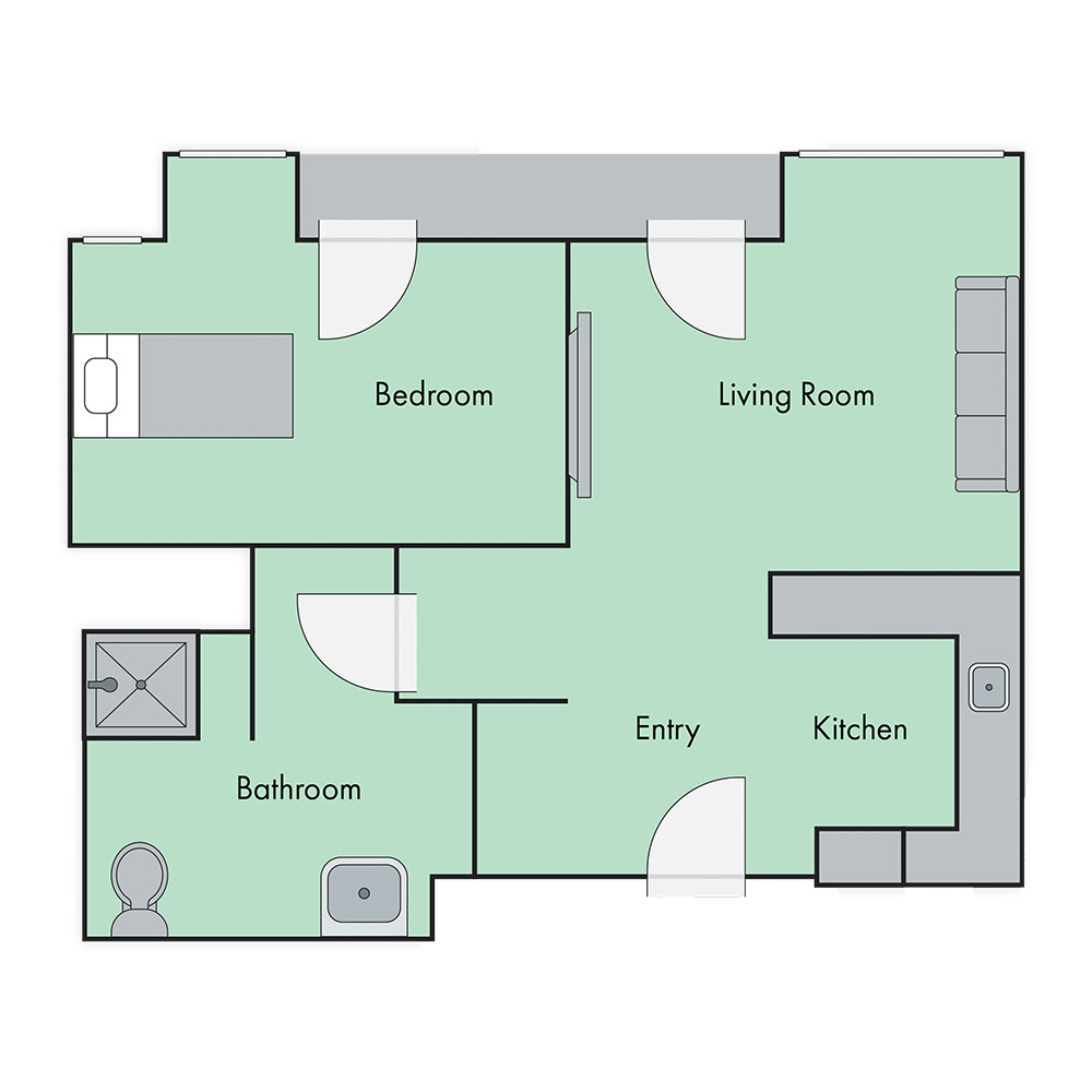 Retreat at Carrollton Floorplan 1 Bedroom