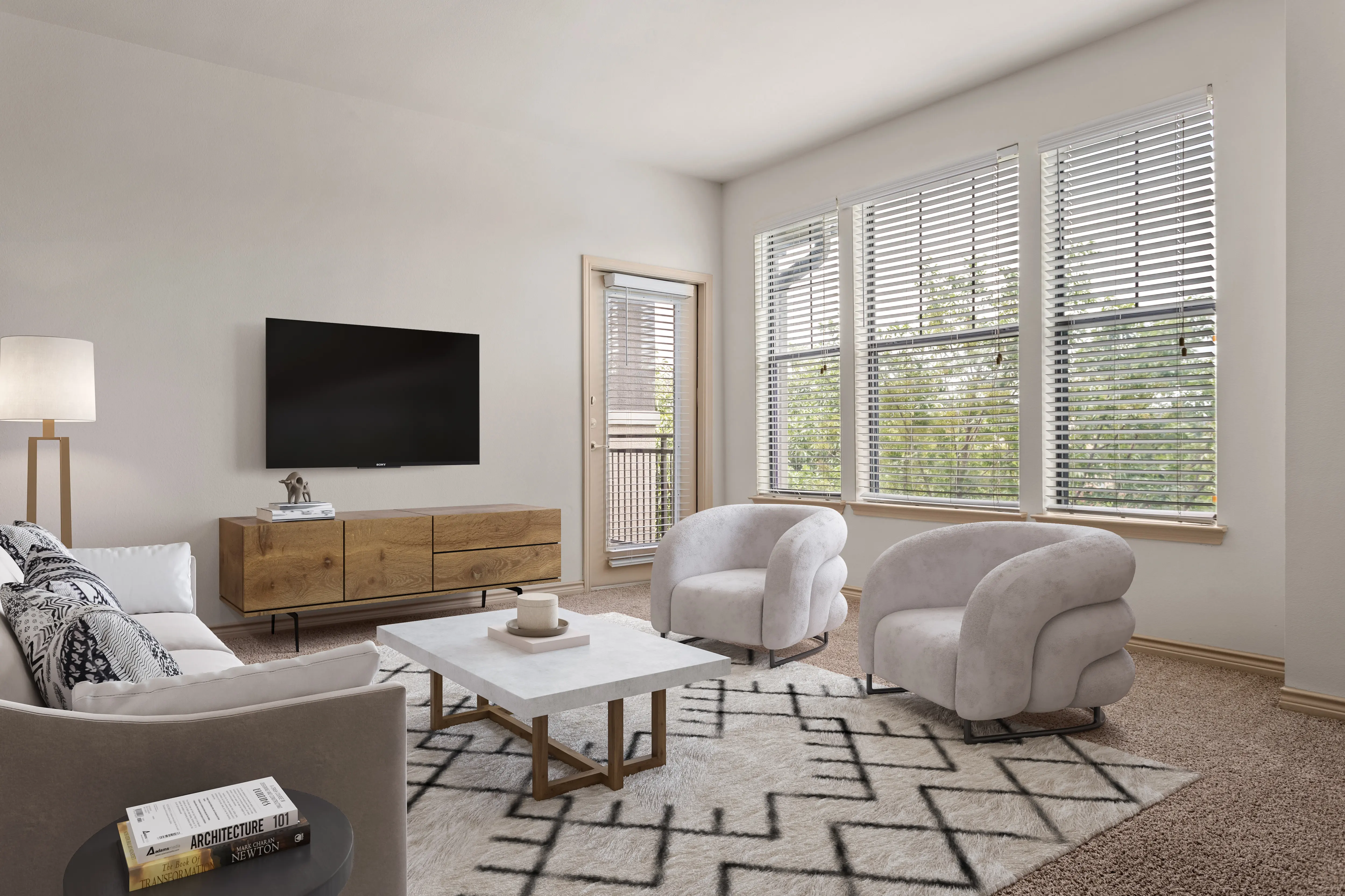 Interior of Bell Stonebriar Apartments in Frisco TX - Home Decor, Coffee Table, Table