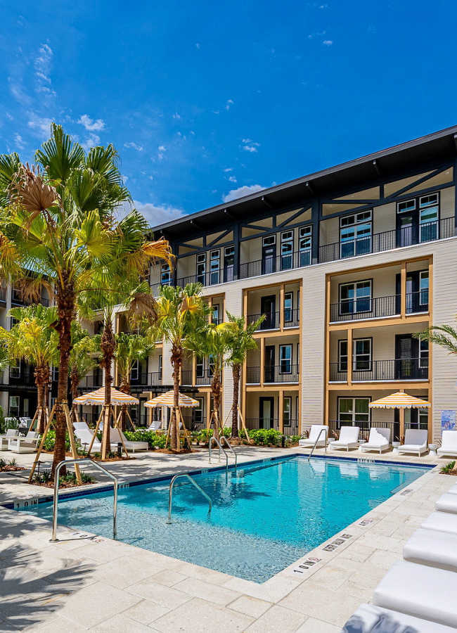 Our resort style swimming pool at Corner on Main in Jacksonville, Florida