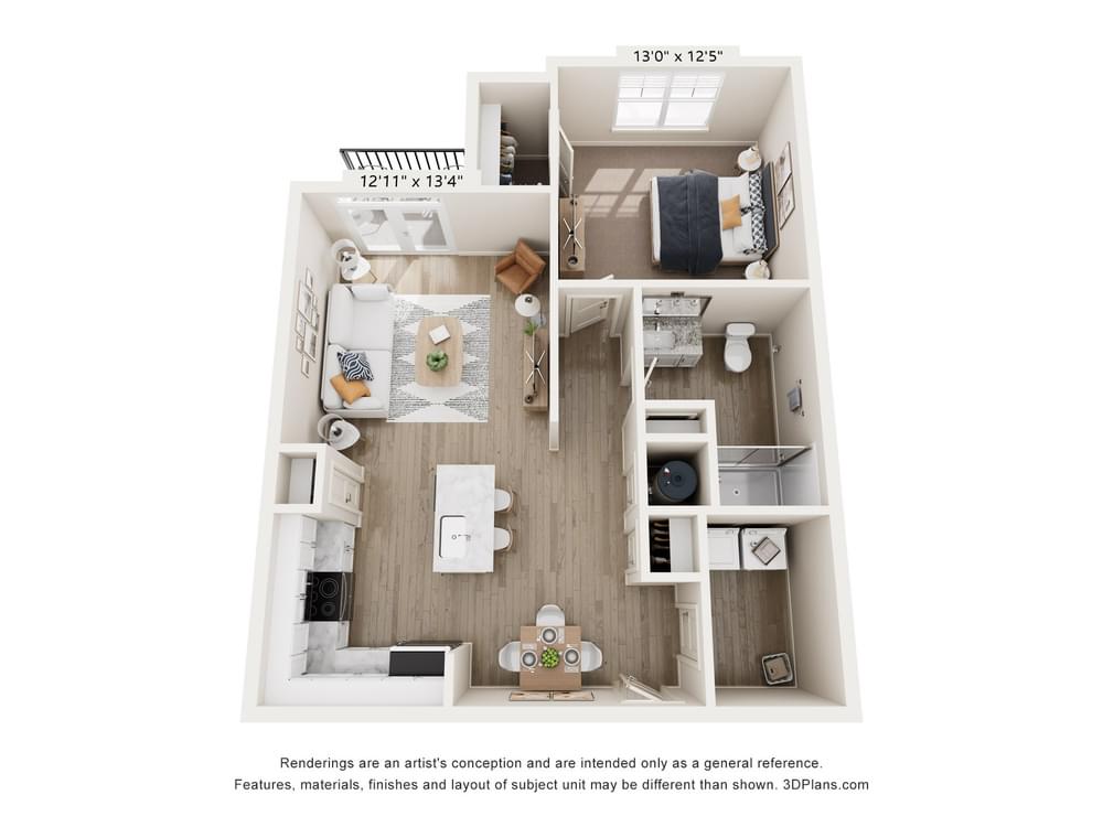 1 Bedroom floor plan