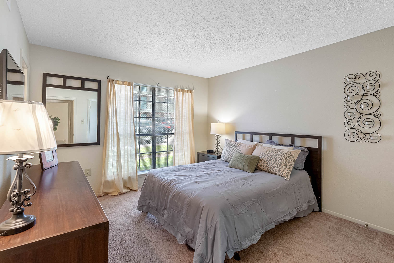carpeted bedroom