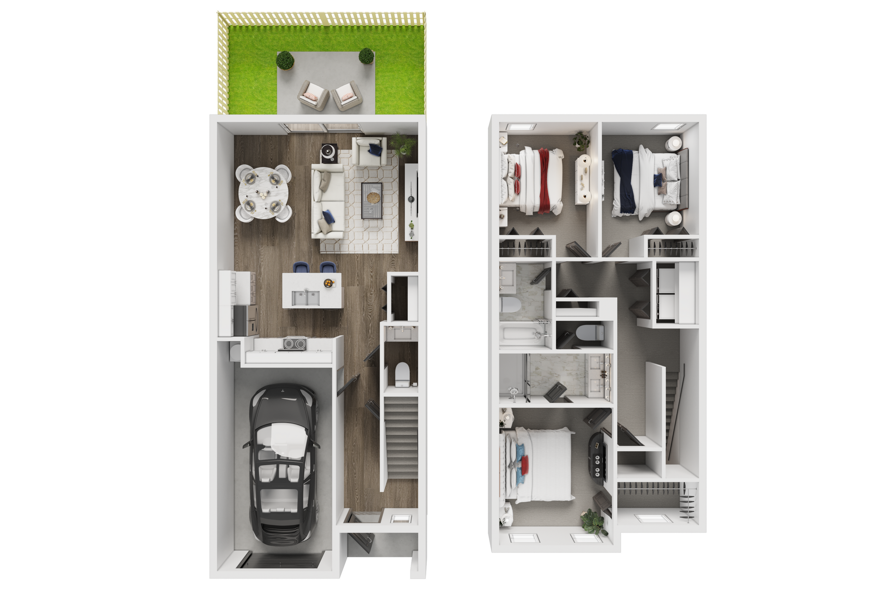 Three bedrooms floorplan image