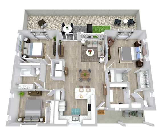 3 bed 2 bath floor plan at Avilla Western Garden, Phoenix, AZ 85307