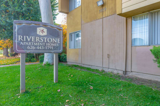 Street view of building sign